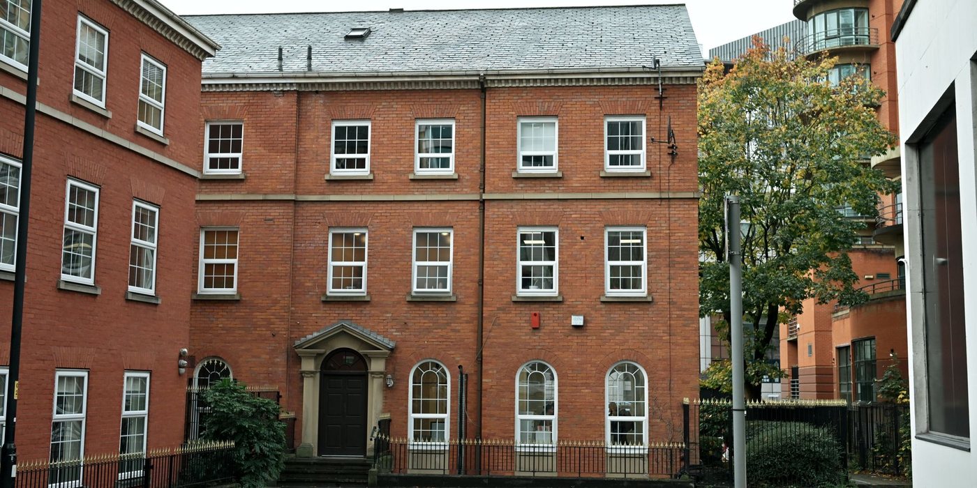 Leicester city centre streets and historic architecture