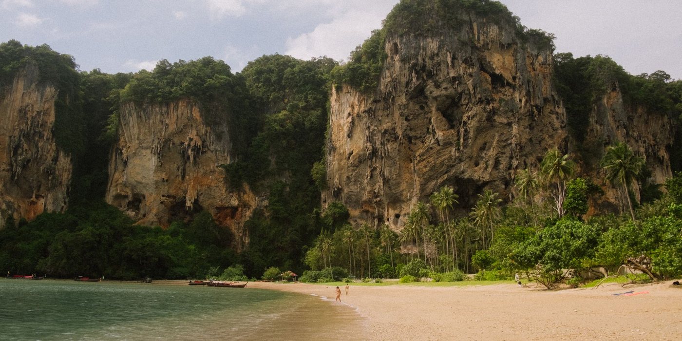 Tropical Southeast Asian beach and limestone coast