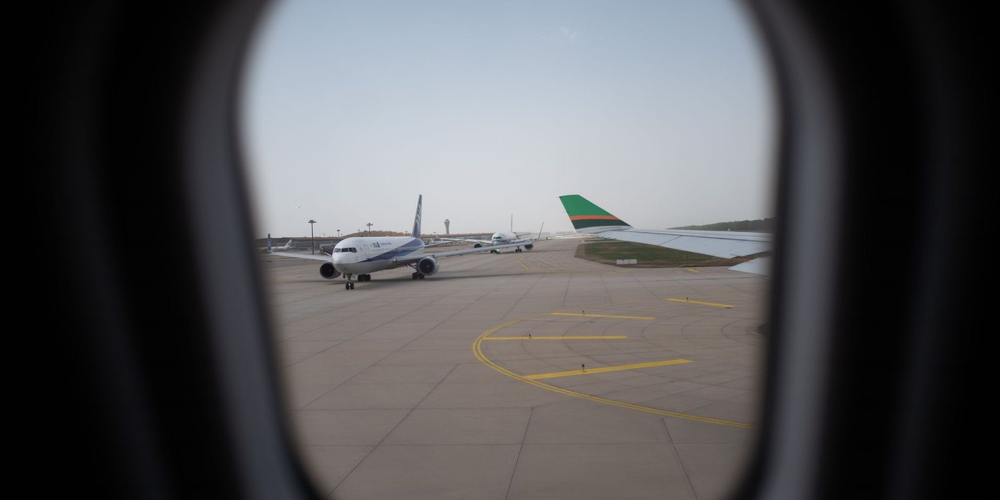 Passenger aircraft prepared for departure